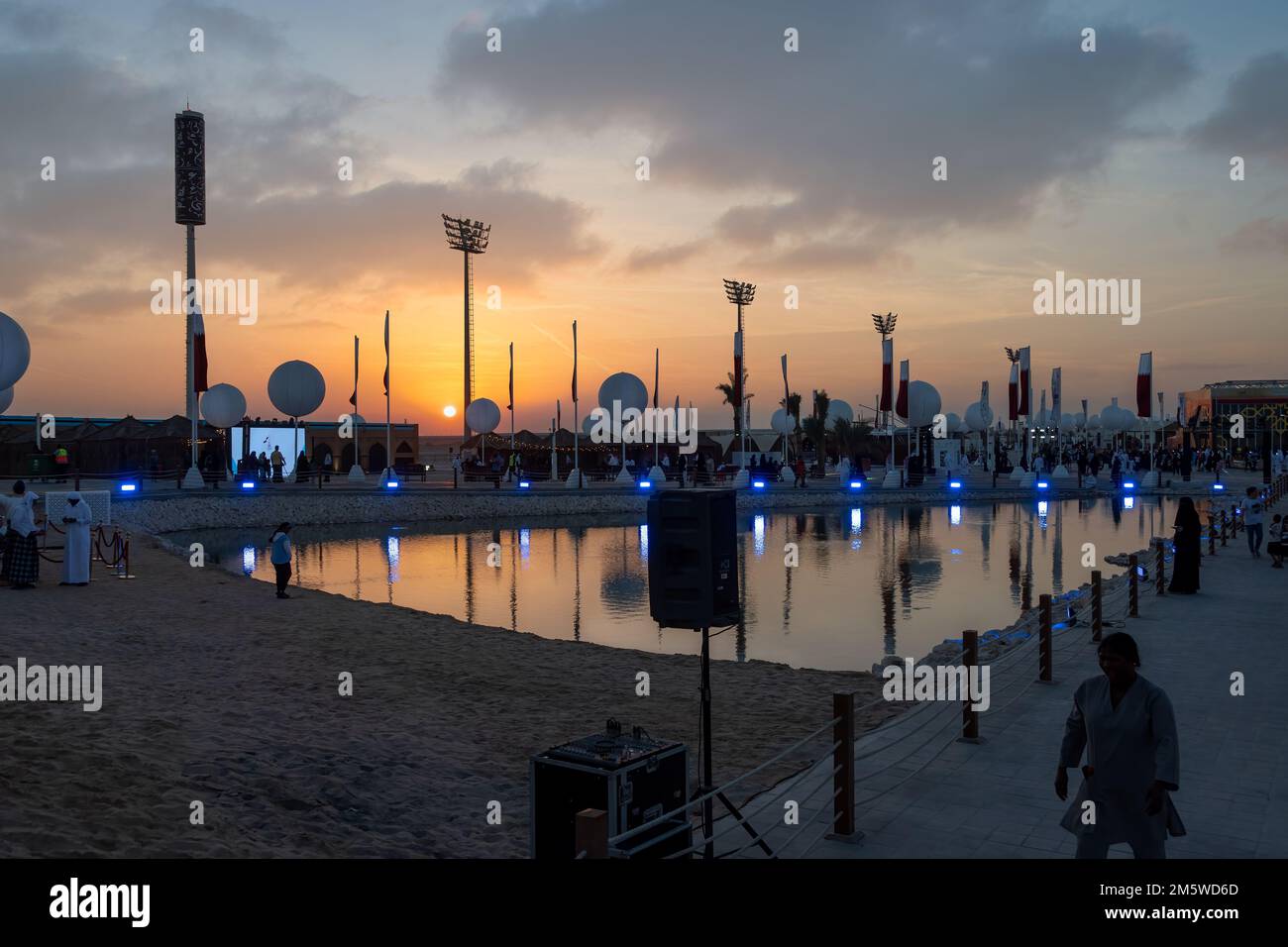 La Journée nationale du Qatar est une commémoration nationale de l'unification du Qatar en 1878. Il est célébré chaque année le 18 décembre. DARB Al Saai est un lieu d'événement Banque D'Images