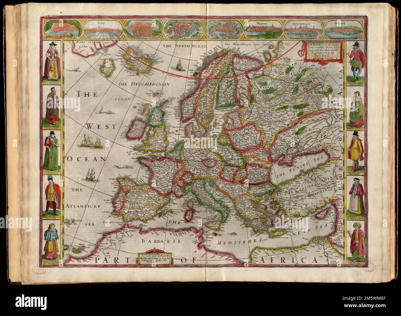 Europ, et les villes de cheife ont consterné therin, décrit; avec les habitudes de la plupart des royaumes maintenant en usage. Grugeage illustré par illustration. Méridien d'origine : [Ferro]. Texte sur verso intitulé la description de l'Europe; p. 7-8; signature de l'imprimeur D. comprend Ill. de navires et de monstres marins. Cartes de la ville à la frontière supérieure: Londres -- Paris -- Rome -- Constantinople -- Venise -- Prague -- Amsterdam -- Lisbone. Comprend Ill. des autochtones aux frontières gauche et droite. Dans la perspective de l'auteur des plus célèbres parties du monde (Londres, 1662). Le catalogage, la conservation et la numérisation sont rendus possibles en partie par le Banque D'Images