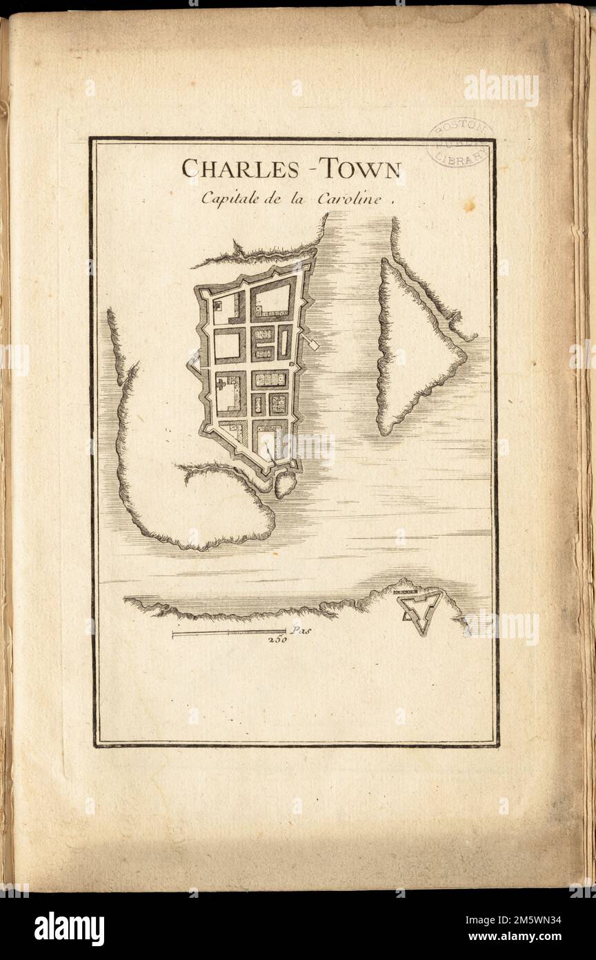 Charles-ville, capitale de la Caroline. Apparaît dans le Recueil des plans de l'Amérique septentrionale... de l'auteur , Caroline du Sud , Charleston ,comté , Charleston Banque D'Images