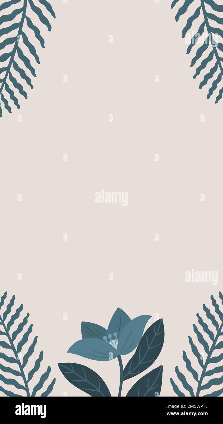 Espace de texte floral bleu sur un vecteur d'arrière-plan de téléphone rose Illustration de Vecteur