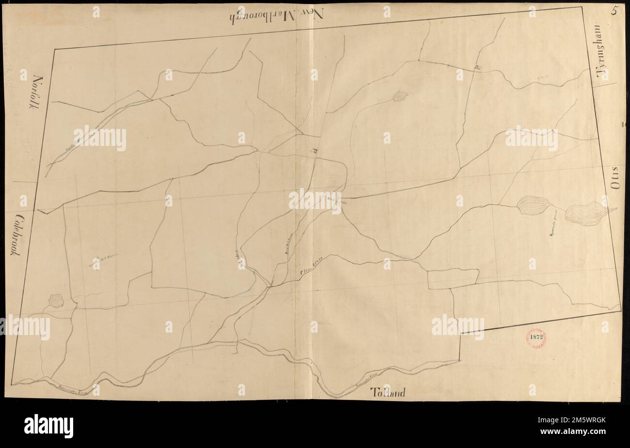 Plan de Sandisfield fait par Luke Barber, daté de 24 décembre 1830. Voir aussi série 1830, v.7:p.6 n°1873; et série 1830, v.7:p.7 n°1874... , Massachusetts , Berkshire , Comté , Sandisfield Banque D'Images