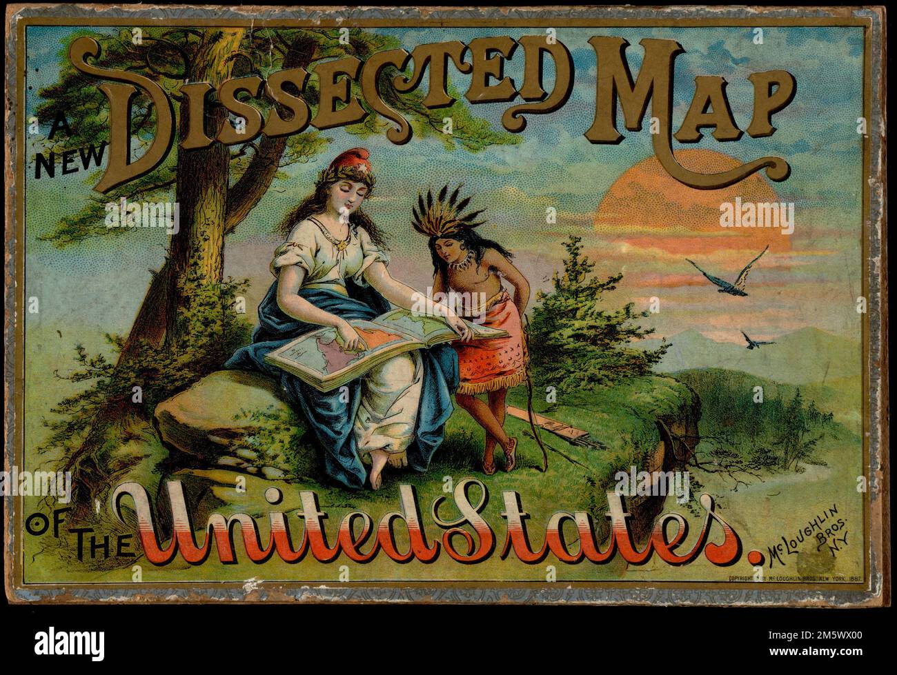 Exceptionnel 7 puzzles anciens Atlas géographique