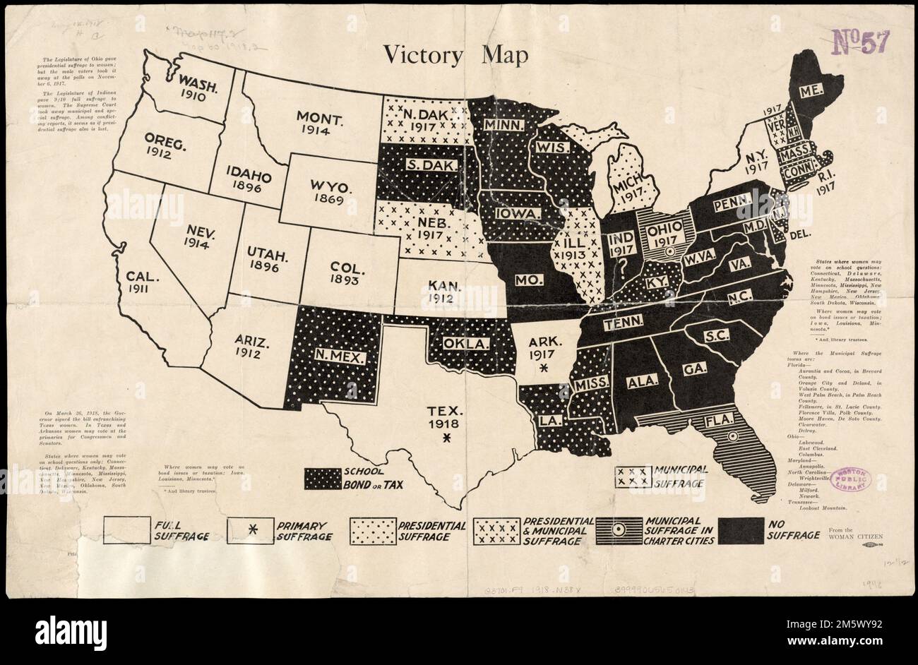 Carte de victoire. Carte des ÉtatsUnis contigus montrant le statut de