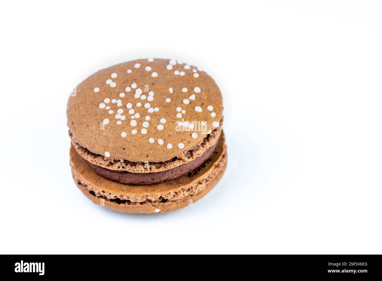 Chocolatier macron sur fond blanc Banque D'Images