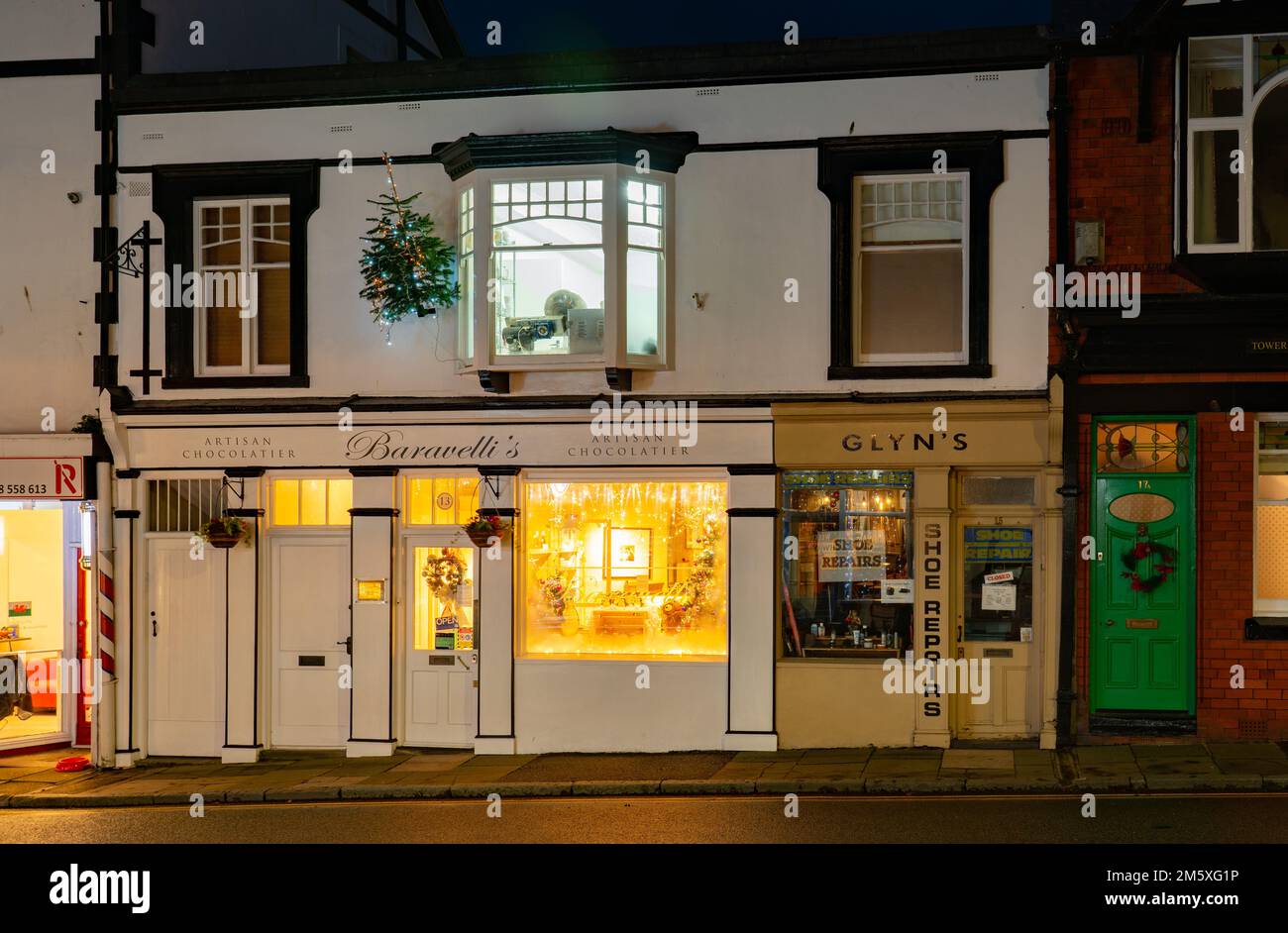 Barvelli's Artisan Chocolate Shop, 13 Bangor Road, Conwy, Nord du pays de Galles. Photo prise en décembre 2021. Banque D'Images