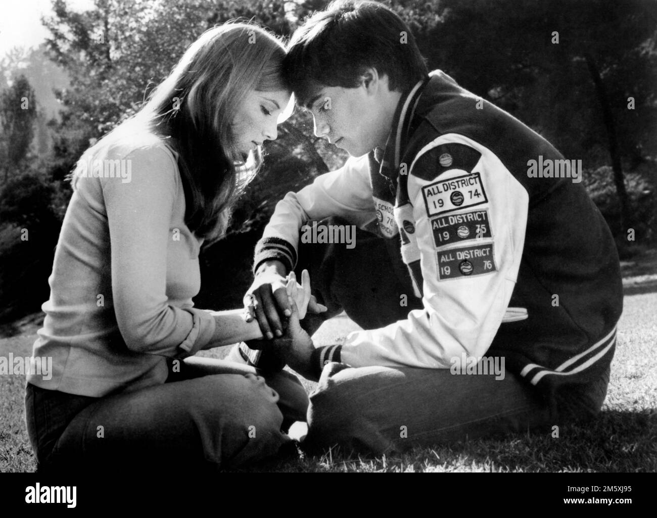 Annette O'Toole, Robby Benson, sur le plateau du film, 'One on One', Warner Bros., 1977 Banque D'Images