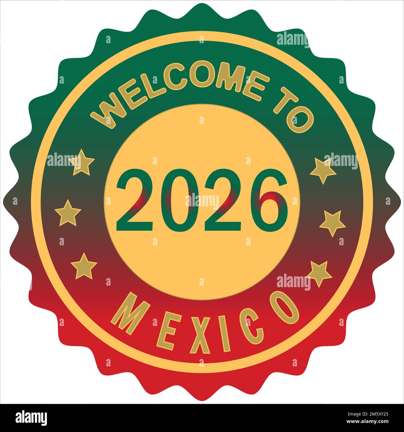 Bienvenue 2026 au Mexique dégradé coloré brosse design illustration vectorielle drapeau mexicain couleurs fond Bienvenue Timbre bienvenue invités coupe de football de la FIFA Illustration de Vecteur