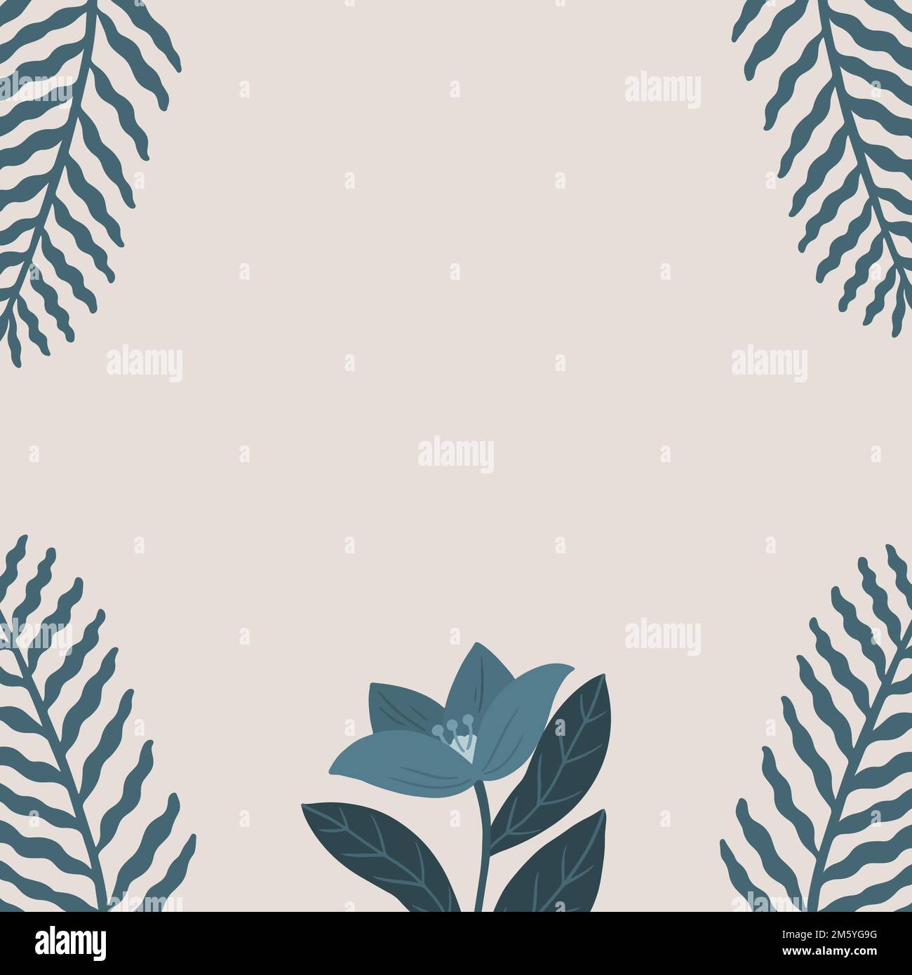 Motif floral bleu espace de texte social ADS Illustration de Vecteur