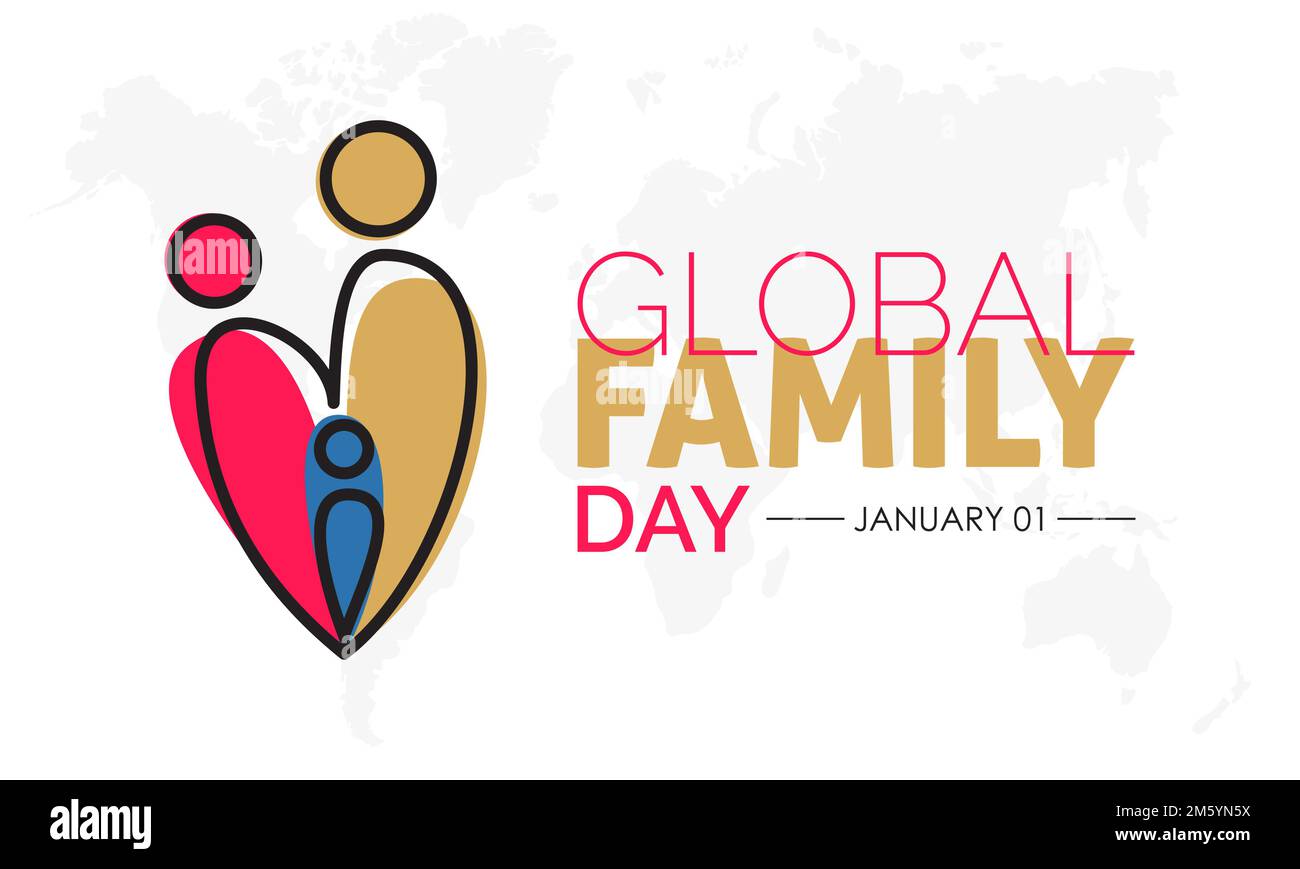 Illustration vectorielle concept de la Journée mondiale de la famille observé sur 1 janvier Illustration de Vecteur