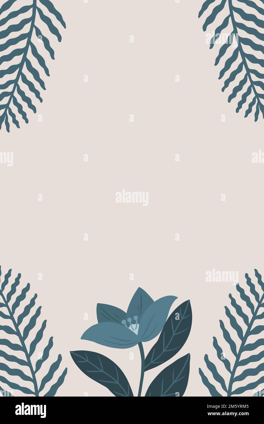 Espace de texte floral bleu sur un vecteur d'arrière-plan rose Illustration de Vecteur