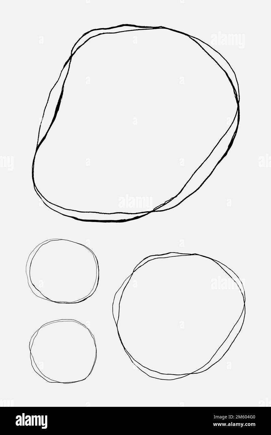 Ensemble de vecteurs d'alignement du cadre de cercle d'esquisse de ligne Illustration de Vecteur