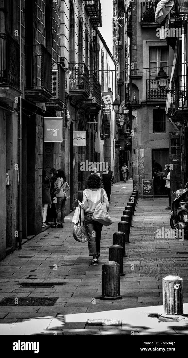 Allée de Passeig del Born, quartier El Born, Barcelone, Catalogne, Espagne Banque D'Images