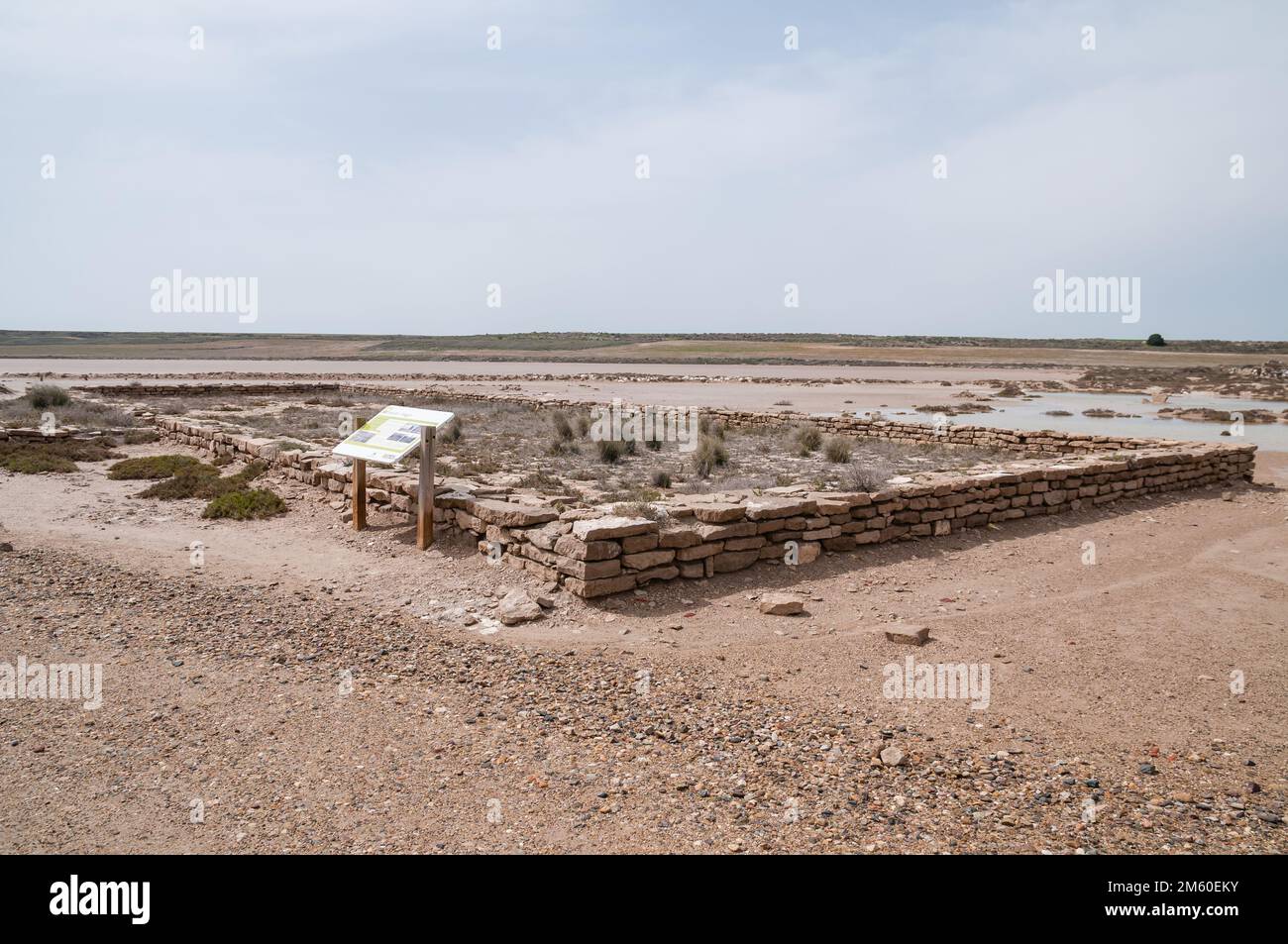 Saladas de Sástago, ancienne infrastructure pour l'extraction du sel, Bujaraloz, Aragón, Espagne Banque D'Images