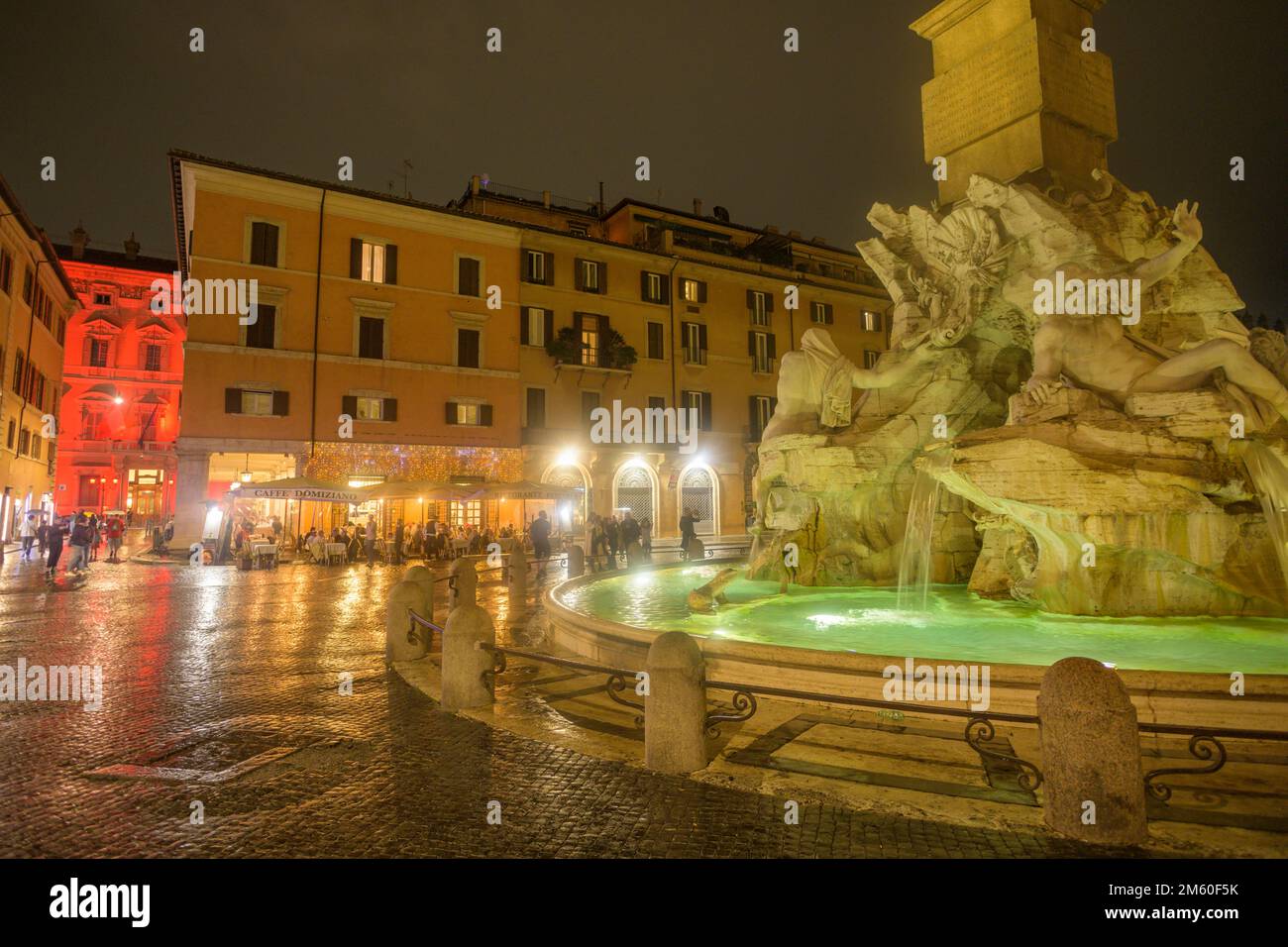 Fontaine de quatre ruisseaux à Piazza Navona, Rome, Italie Banque D'Images