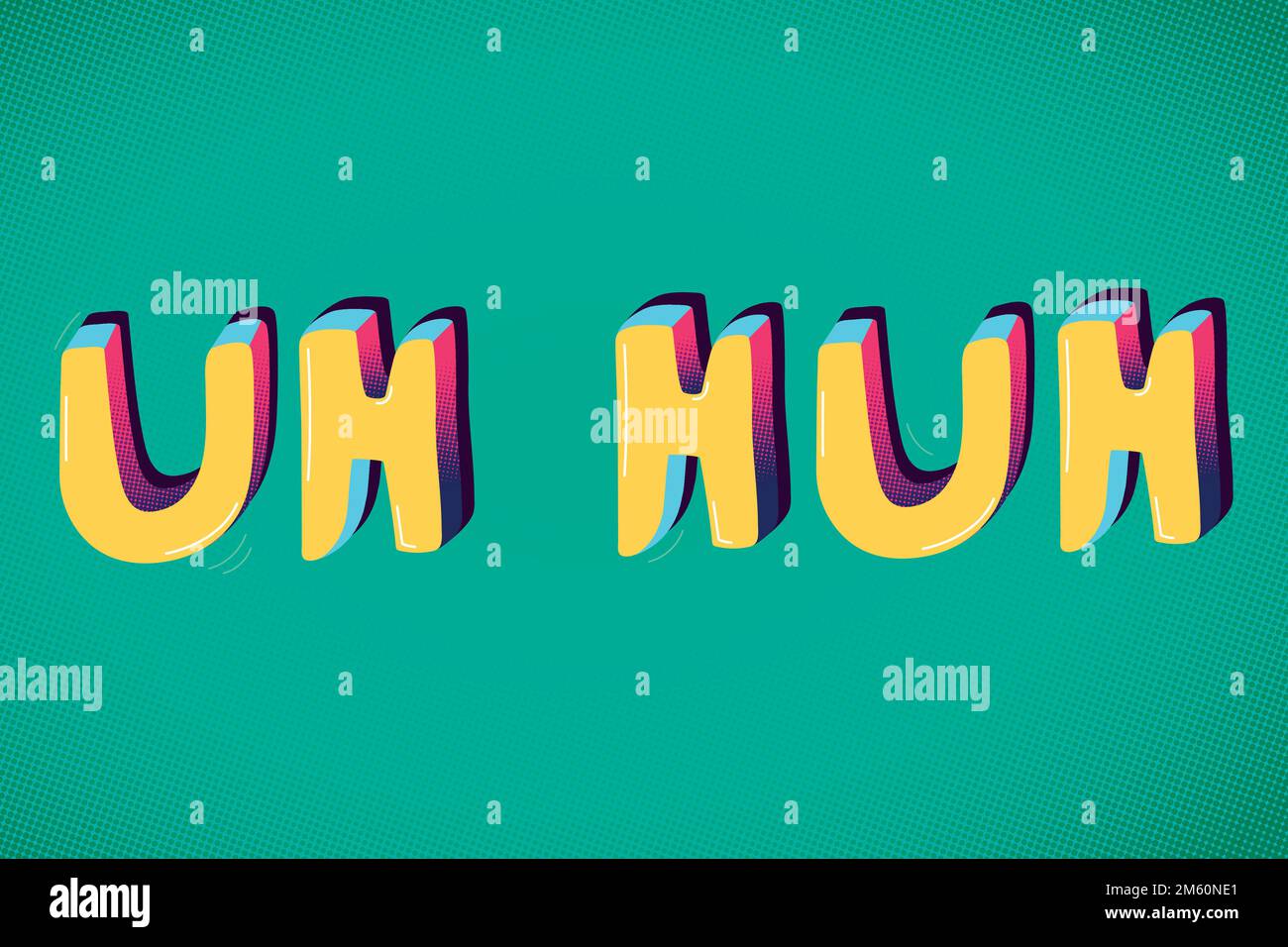 Uh huh Funky typographie texte vecteur Illustration de Vecteur