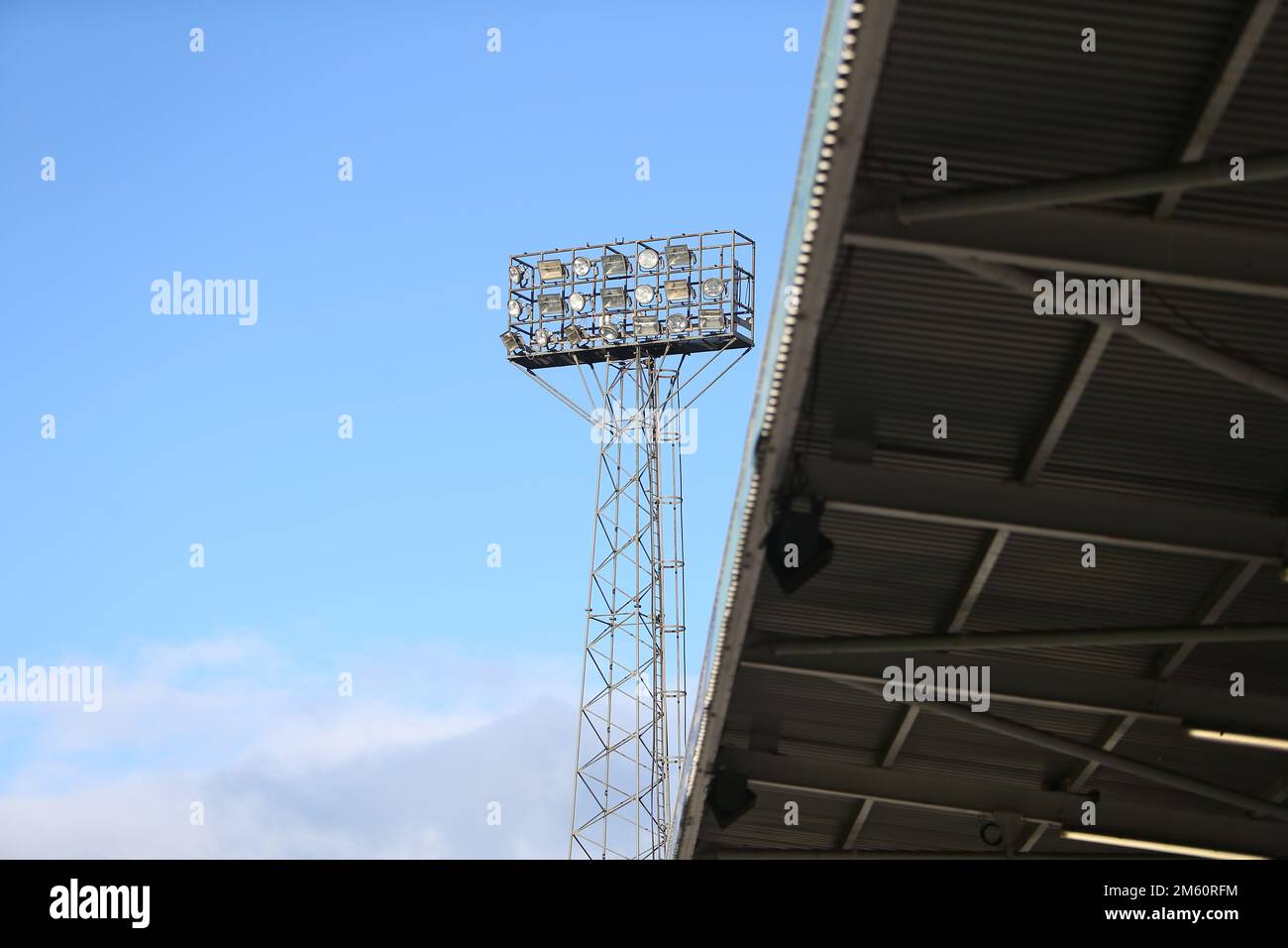Une vue générale pendant le match de la Sky Bet League 2 entre Hartlepool United et Harrogate Town à Victoria Park, Hartlepool, le dimanche 1st janvier 2023. (Crédit : Michael Driver | INFORMATIONS MI) Banque D'Images