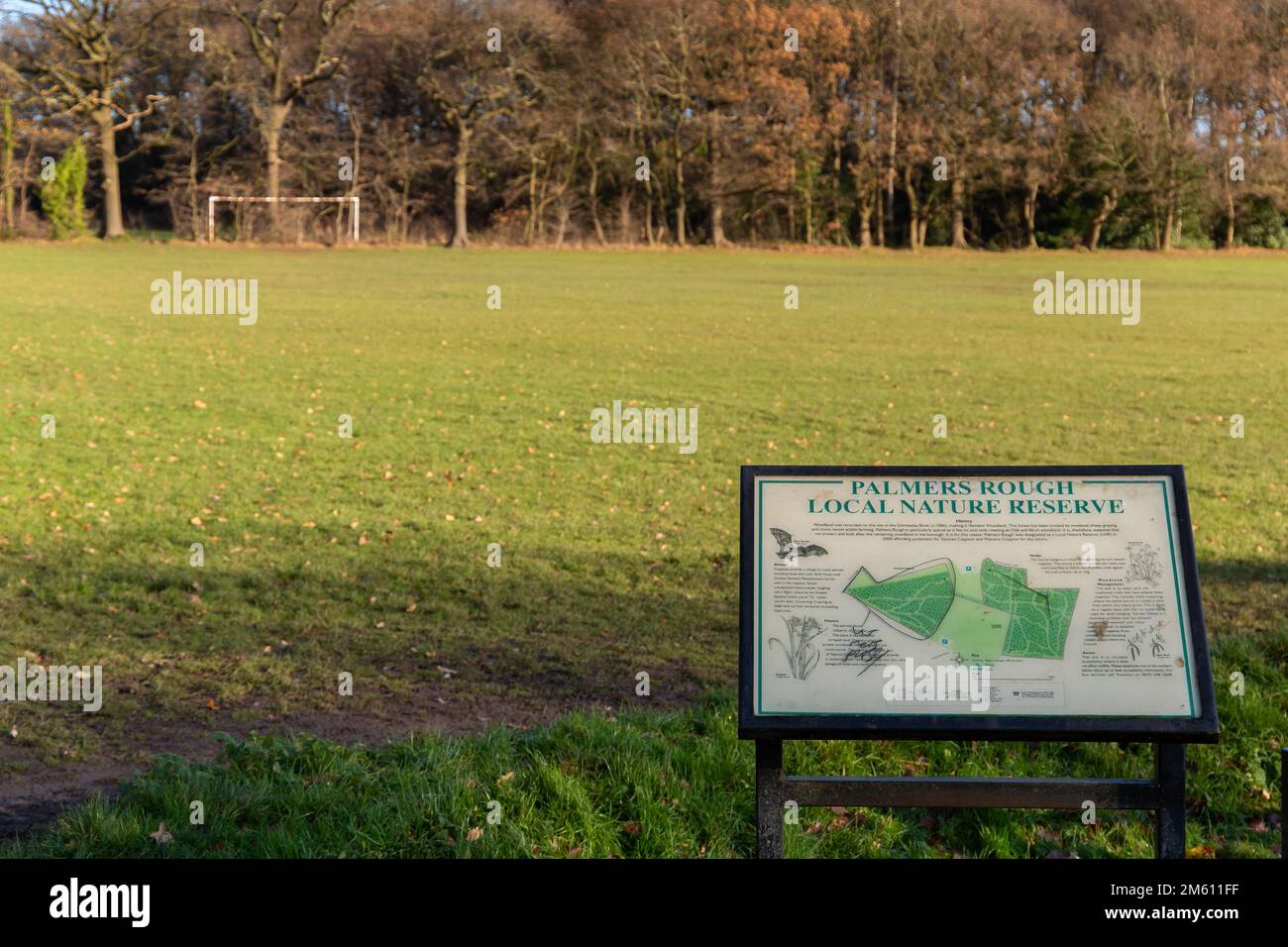 Shirley, Solihull, Royaume-Uni: Palmers Rough Park et réserve naturelle. Un site de 18 hectares de terrains boisés et de loisirs. Banque D'Images