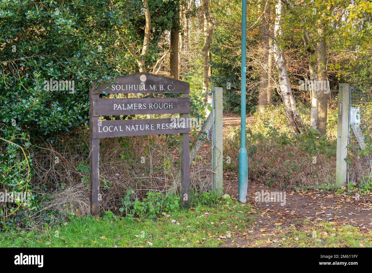 Shirley, Solihull, Royaume-Uni: Palmers Rough Park et réserve naturelle. Un site de 18 hectares de terrains boisés et de loisirs. Banque D'Images