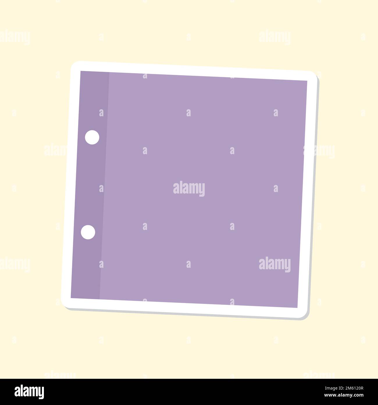 Autocollant de journal en papier perforé violet à trous Illustration de Vecteur