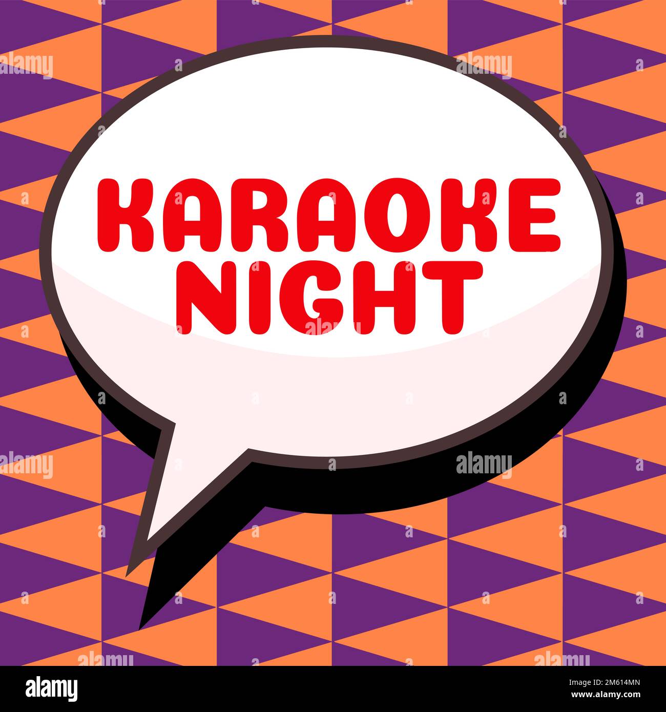 Légende du texte présentant la soirée karaoké. Internet concept divertissement chantant le long de la musique instrumentale jouée par une machine Banque D'Images