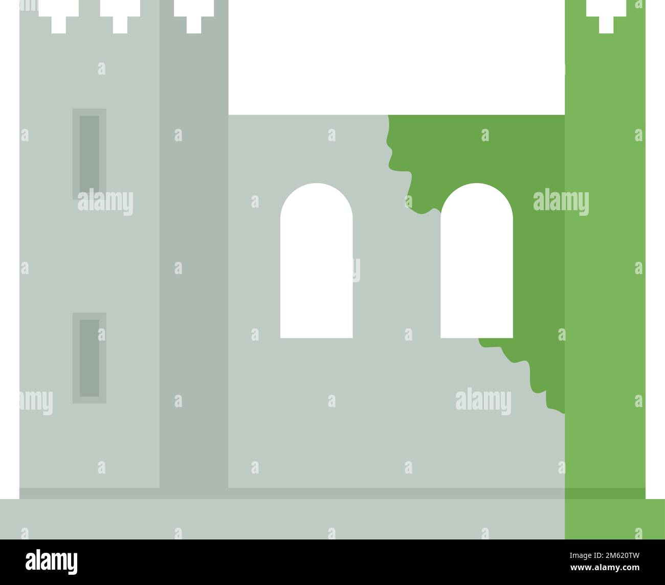 Irlande icône forteresse vecteur plat. Château de Dublin. Paysage de la tour médiévale isolé Illustration de Vecteur