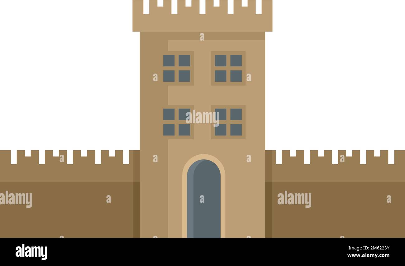 Irlande fort icône vecteur plat. La culture du château. fort historique isolé Illustration de Vecteur