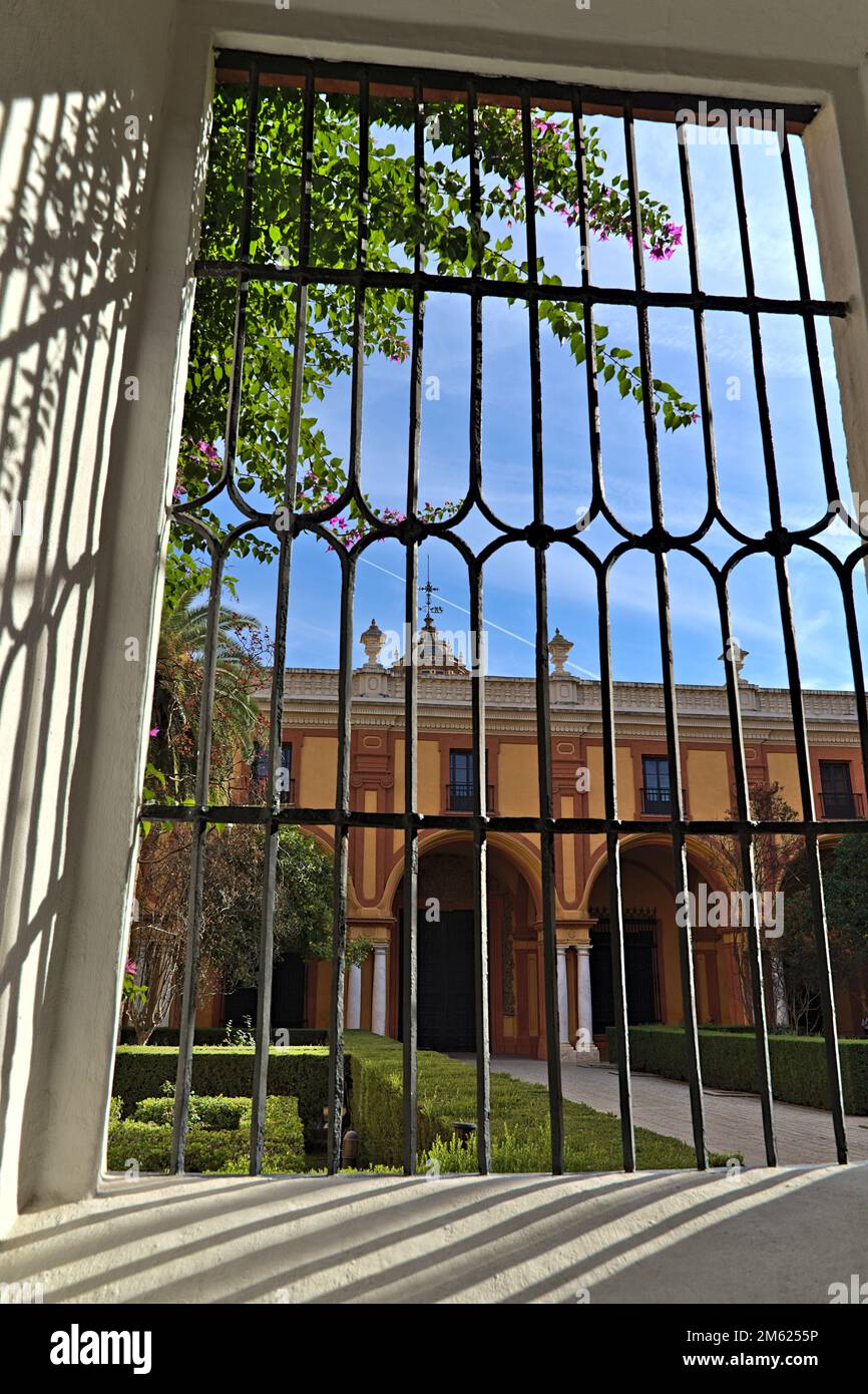 Patio del Crucero de l'Alkazar de Séville Banque D'Images