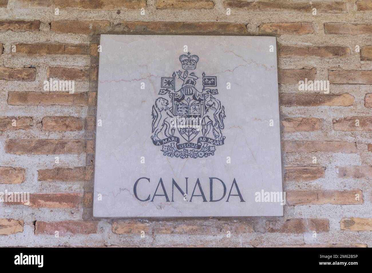 Le cimetière militaire canadien. L'Italie a donné le terrain sur lequel le cimetière se tient afin de remercier et d'honorer le sacrifice ultime. Banque D'Images