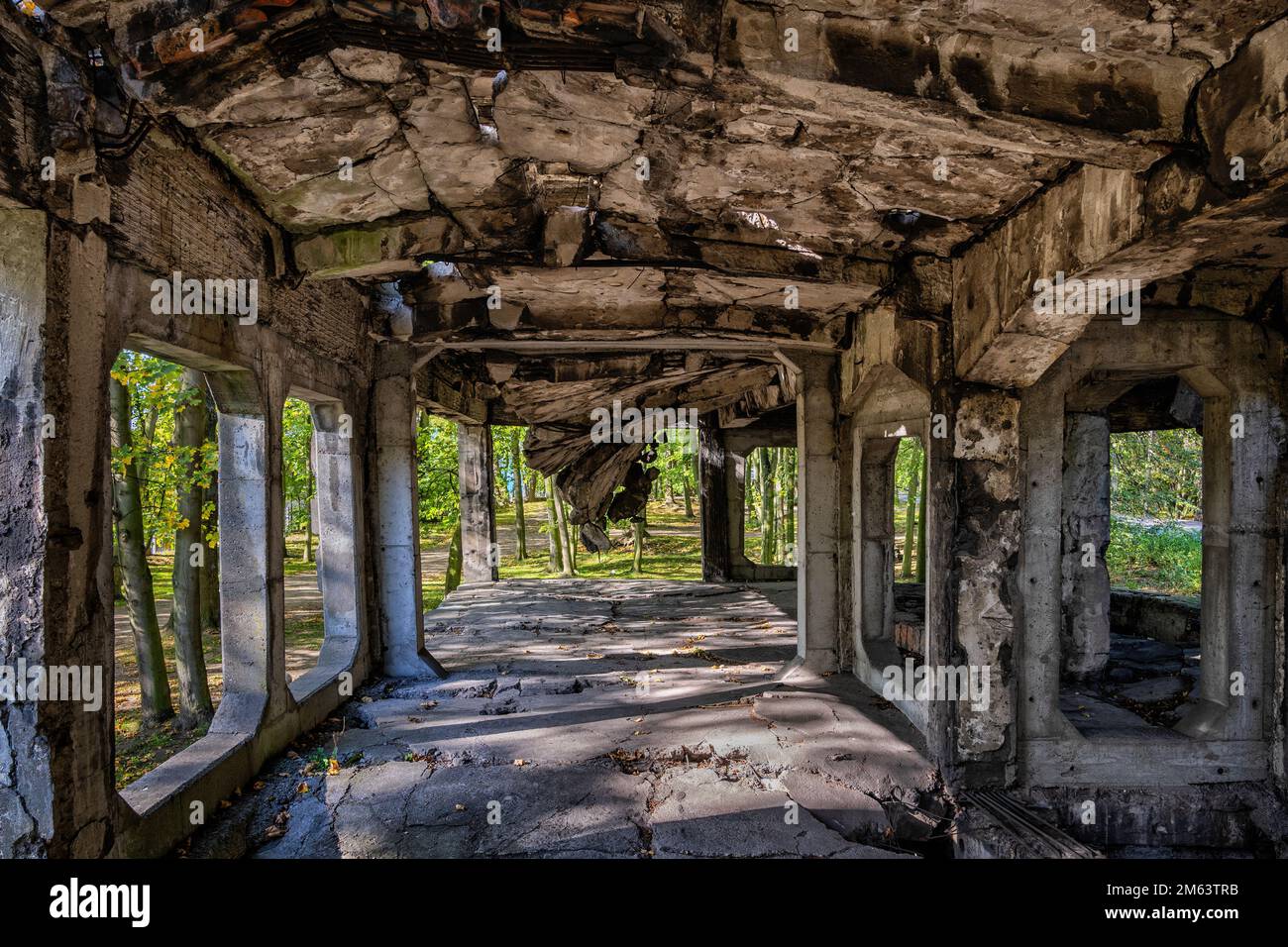 Gdansk, Pologne 7 octobre 2022 caserne de Westerplatte ruines en
