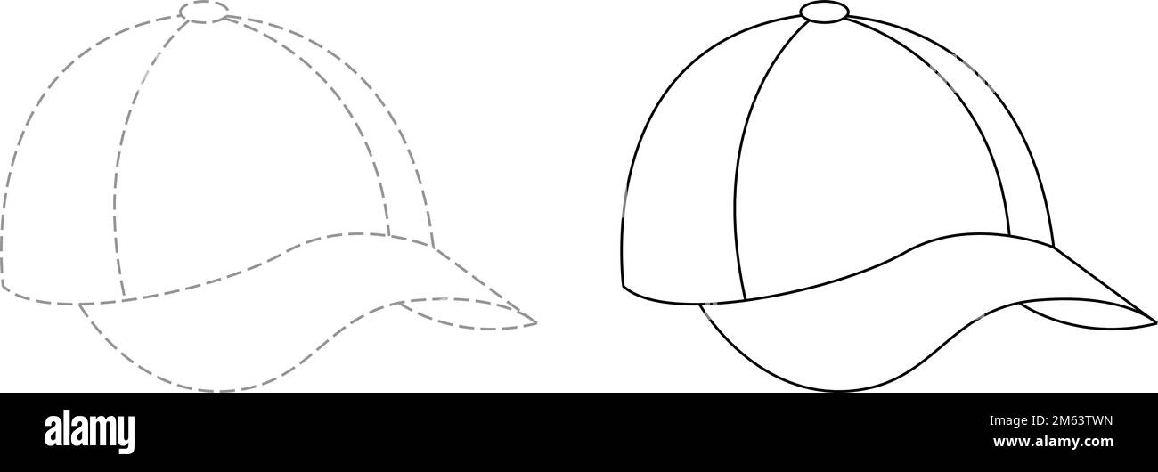 Tracé et couleur pour enfants, vecteur Cap Illustration de Vecteur