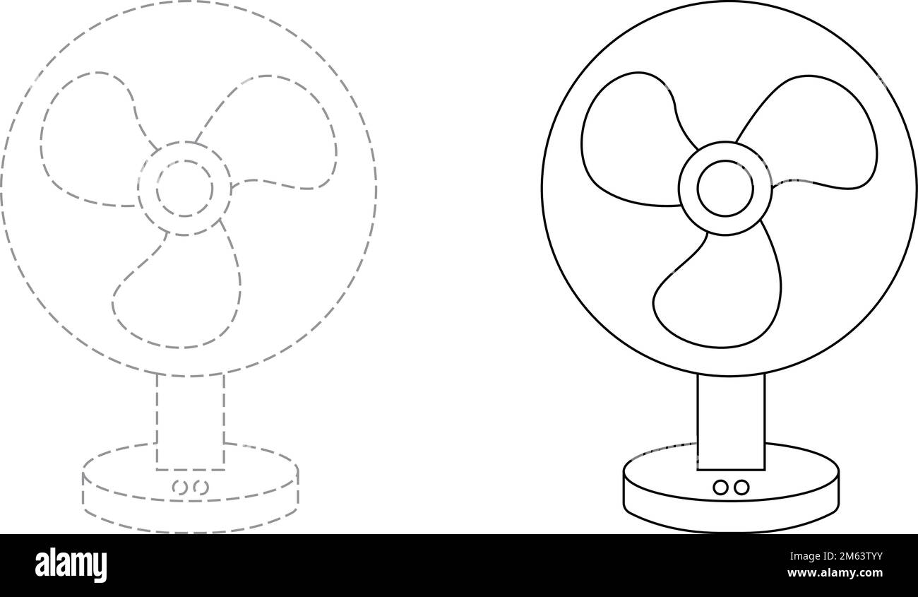 Trace et couleur pour enfants, vecteur de ventilateur Illustration de Vecteur