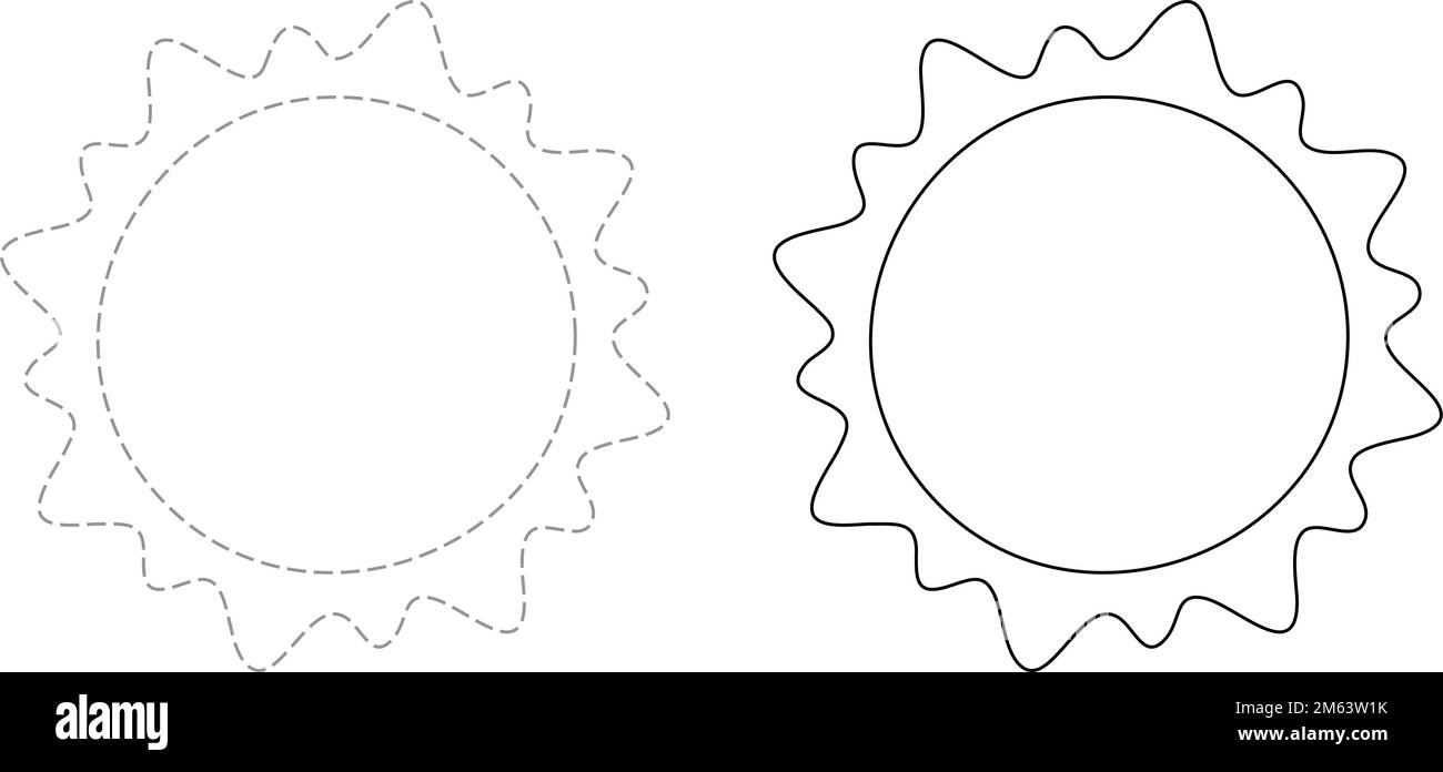 Trace et couleur pour les enfants, vecteur soleil Illustration de Vecteur