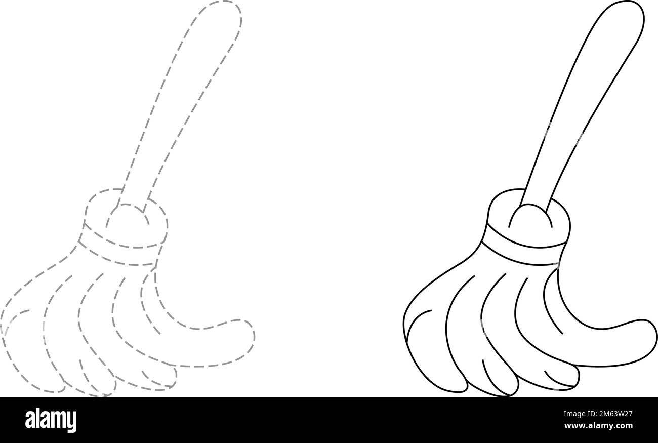 Trace et couleur pour enfants, vecteur de mop Illustration de Vecteur