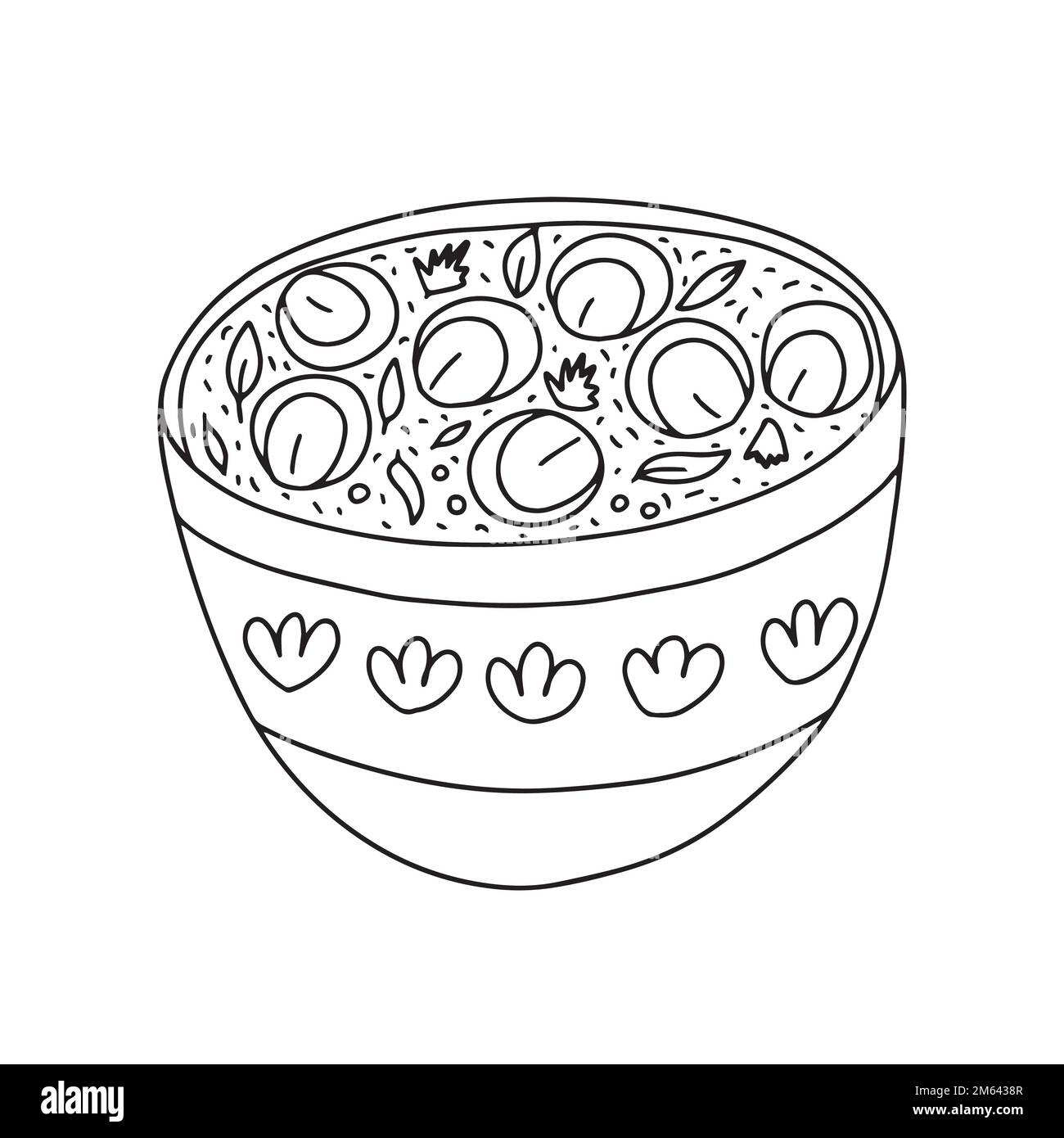 Soupe de chuchvara ouzbek Vector dans un bol Illustration de Vecteur