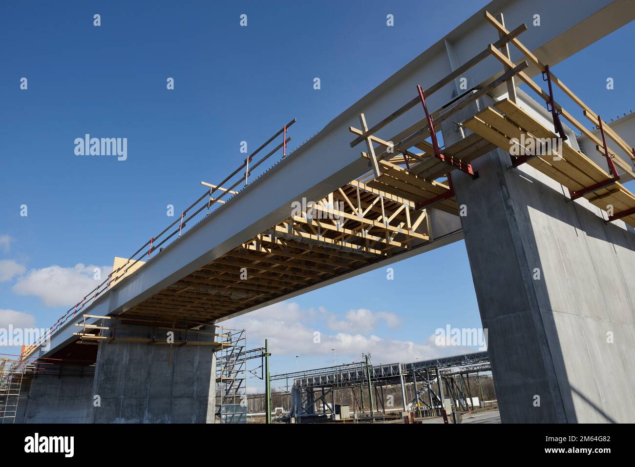 Construction d'un nouveau pont routier Banque D'Images