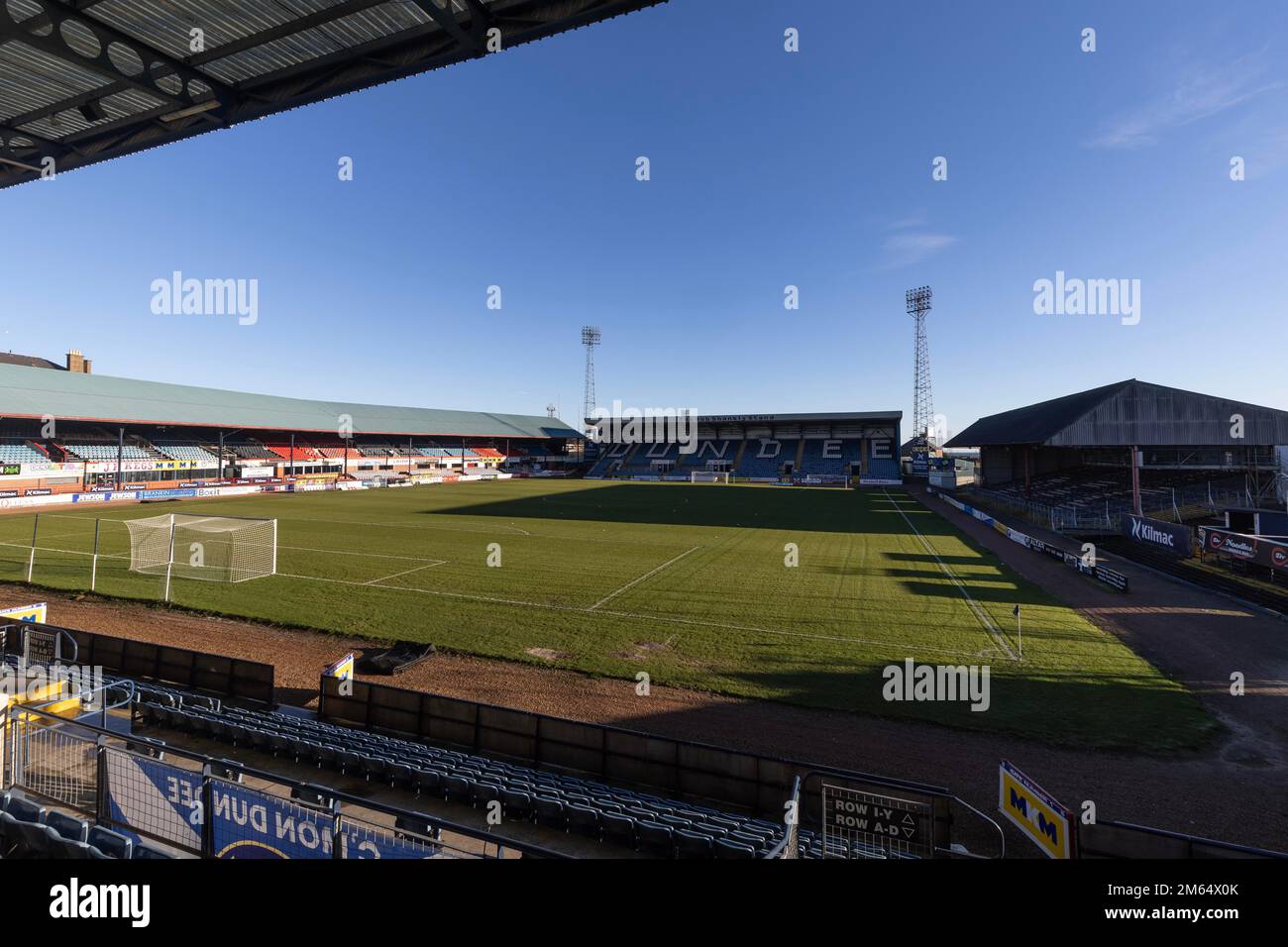 2nd janvier 2023 ; Dens Park, Dundee, Écosse : Scottish Championship football, Dundee versus Arbroath ; Vue générale du Kilmac Stadium, stade de Dundee United Banque D'Images