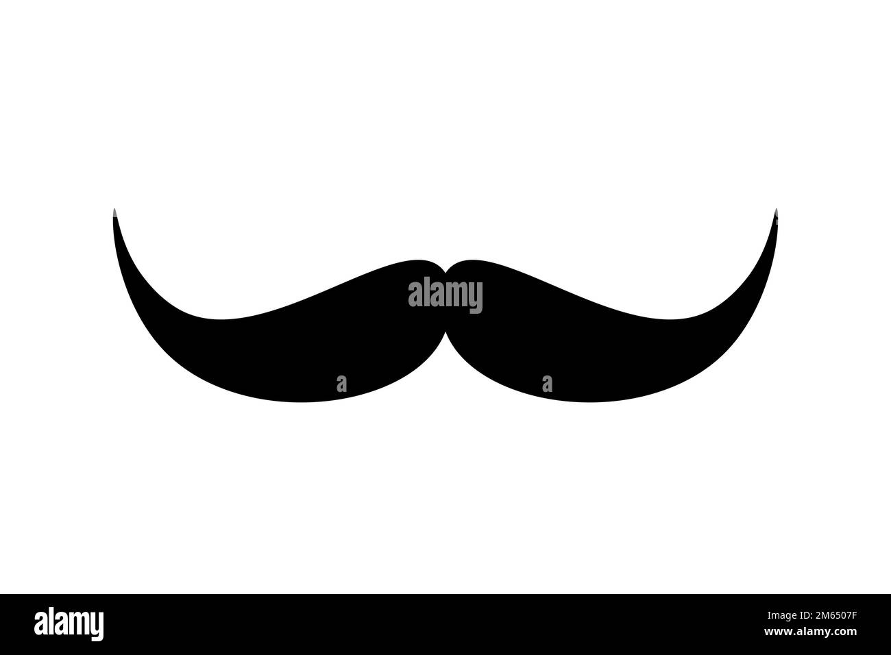 Icône de vecteur de moustache isolée sur fond blanc. Banque D'Images