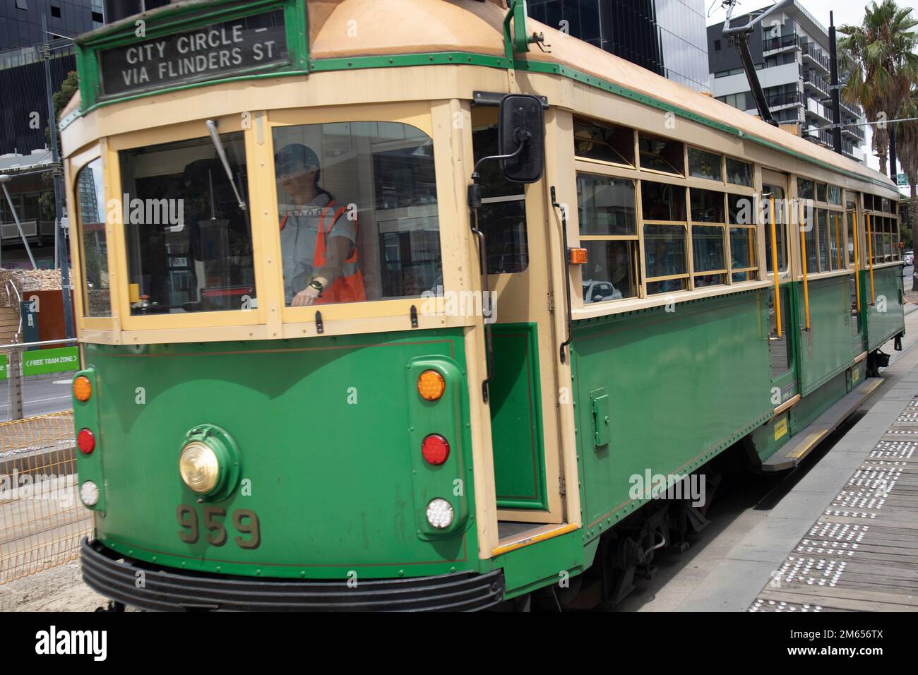 Tramway Vintage Metro à Melbourne, Victoria, Australie Banque D'Images