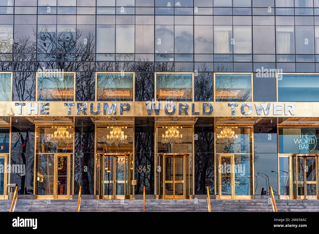 L'entrée de la tour du monde de Trump. New York. Manhattan, New York, États-Unis Banque D'Images