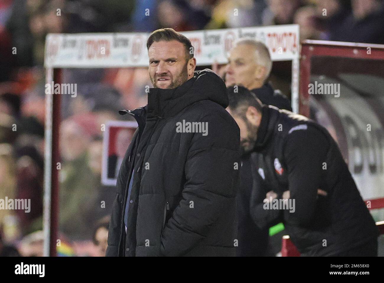 Ian Evatt responsable de Bolton Wanderers lors du match Sky Bet League 1 Barnsley vs Bolton Wanderers à Oakwell, Barnsley, Royaume-Uni, 2nd janvier 2023 (photo de Mark Cosgrove/News Images) Banque D'Images