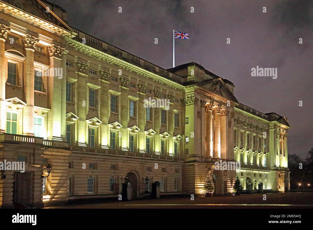Buckingham Palace, Londres la nuit Banque D'Images