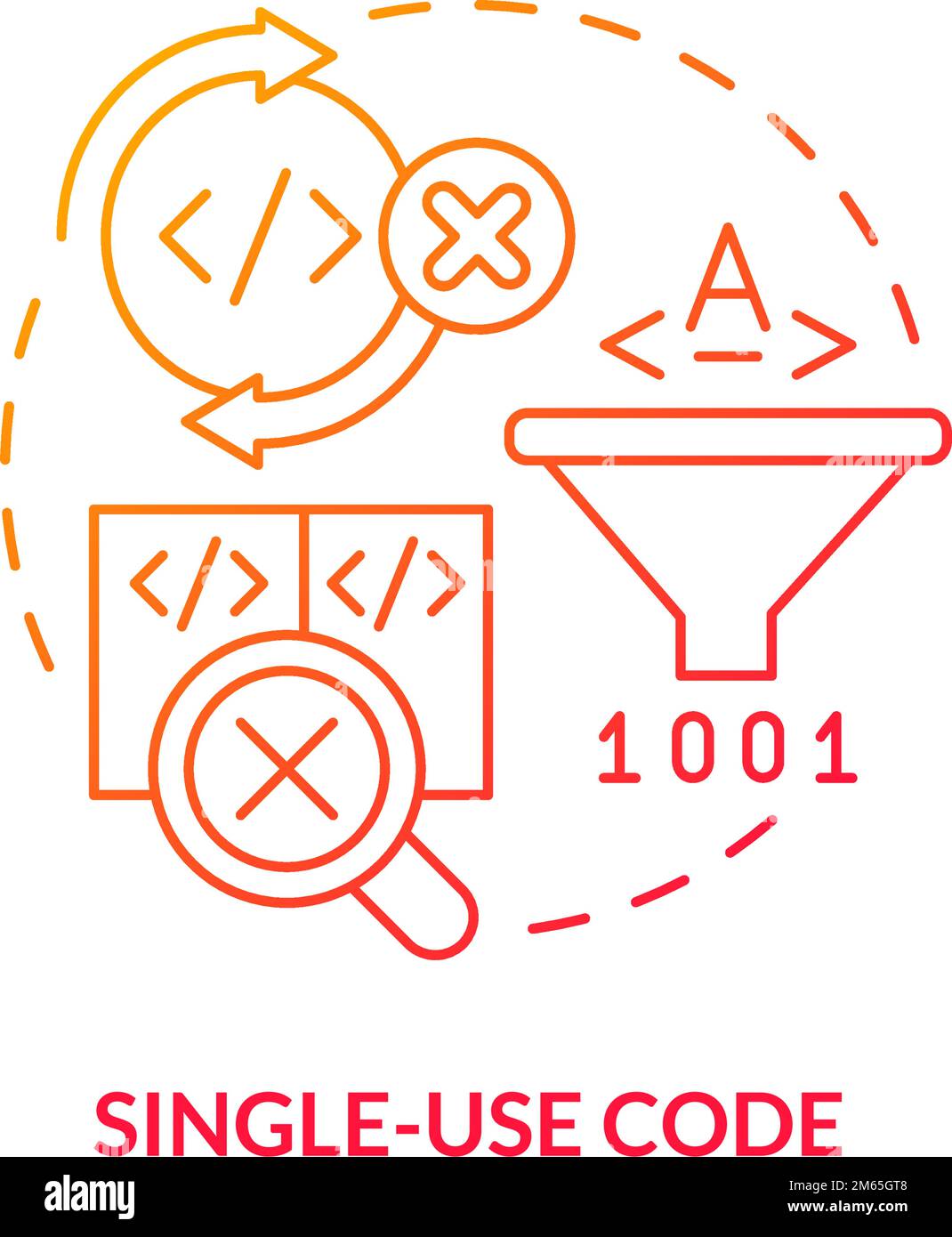 Icône de concept de gradient rouge à usage unique Illustration de Vecteur