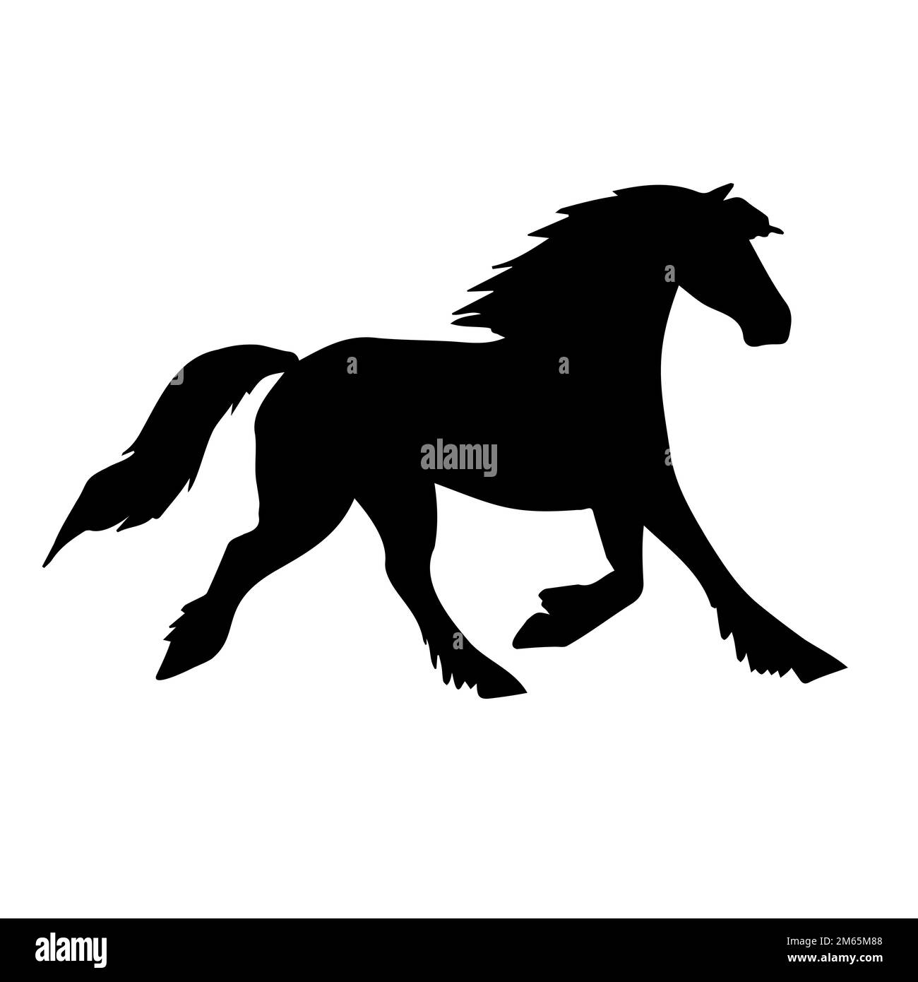 Silhouette de cheval de frise dessinée à la main vectorielle isolée sur fond blanc Illustration de Vecteur