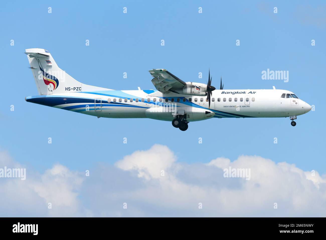 Avion Bangkok Airwyas ATR 72. Avion de la compagnie aérienne ATR-72 de Bangkok Air. Banque D'Images