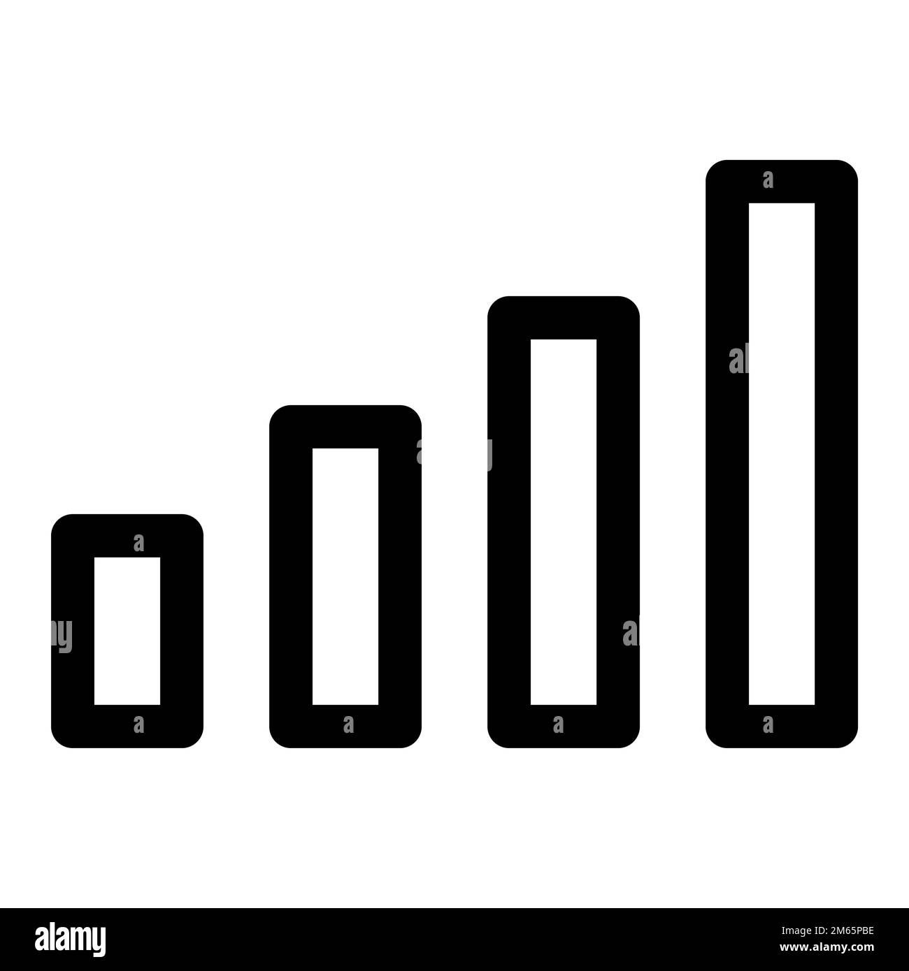 Ligne d'icône de barre cellulaire isolée sur fond blanc. Icône fine et plate noire sur un style moderne. Symbole linéaire et contour modifiable. Simple et pixel Illustration de Vecteur