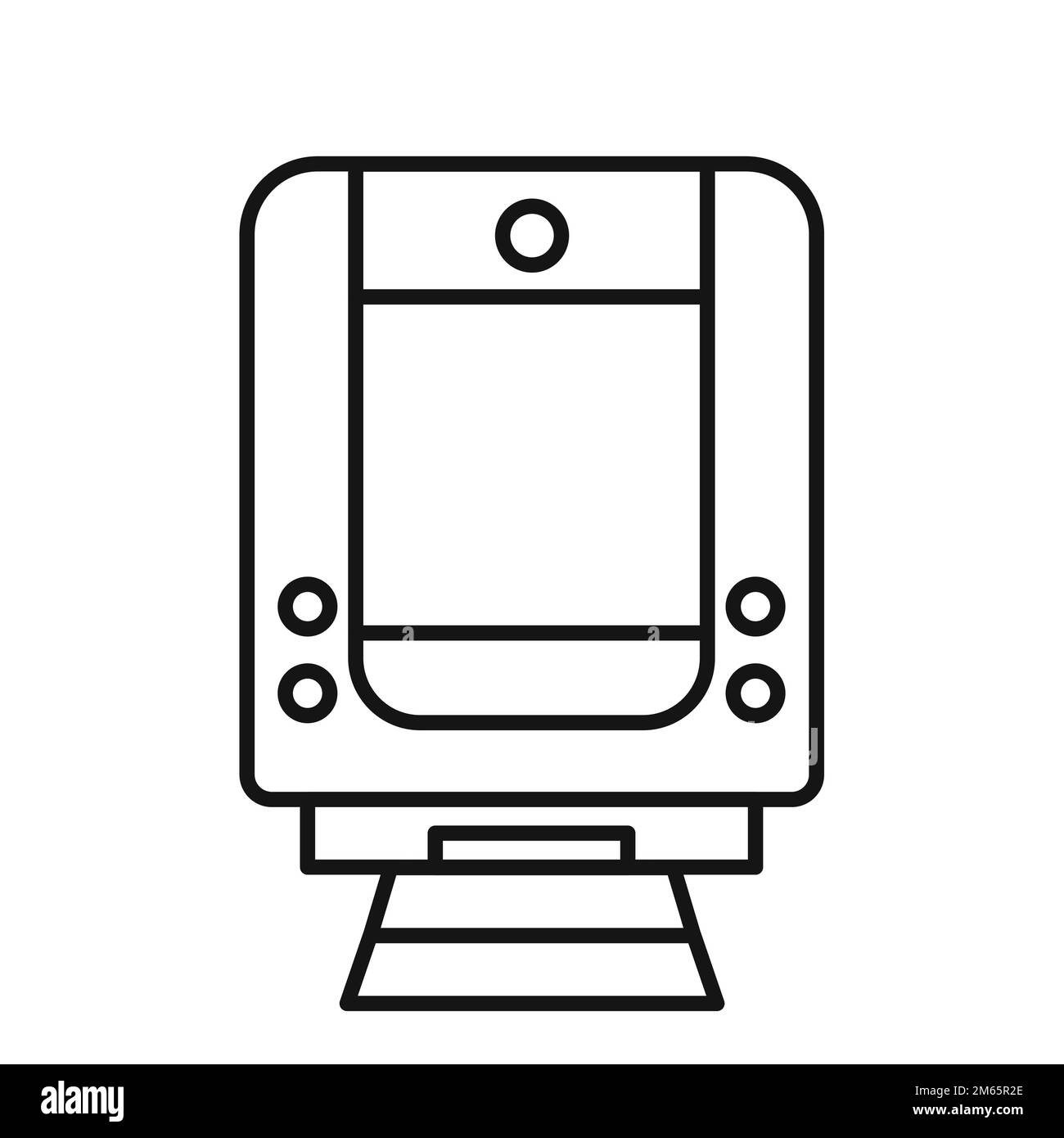 Icône de ligne de train isolée sur fond blanc. Icône fine et plate noire sur un style moderne. Symbole linéaire et contour modifiable. Simple et pixel perfec Illustration de Vecteur