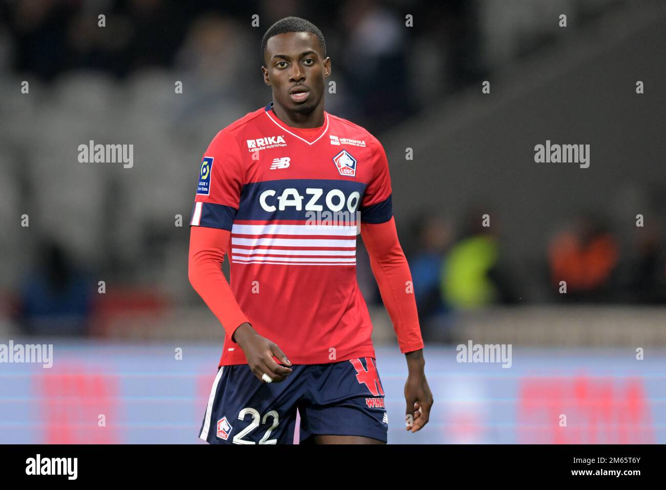 LILLE - Timothy Weah du LOSC Lille. Lors du match de la Ligue française 1 entre Lille OSC et le Stade de Reims au stade Pierre-Mauroy sur 2 janvier 2022 à Lille, France. AP | hauteur néerlandaise | Gerrit van Cologne Banque D'Images