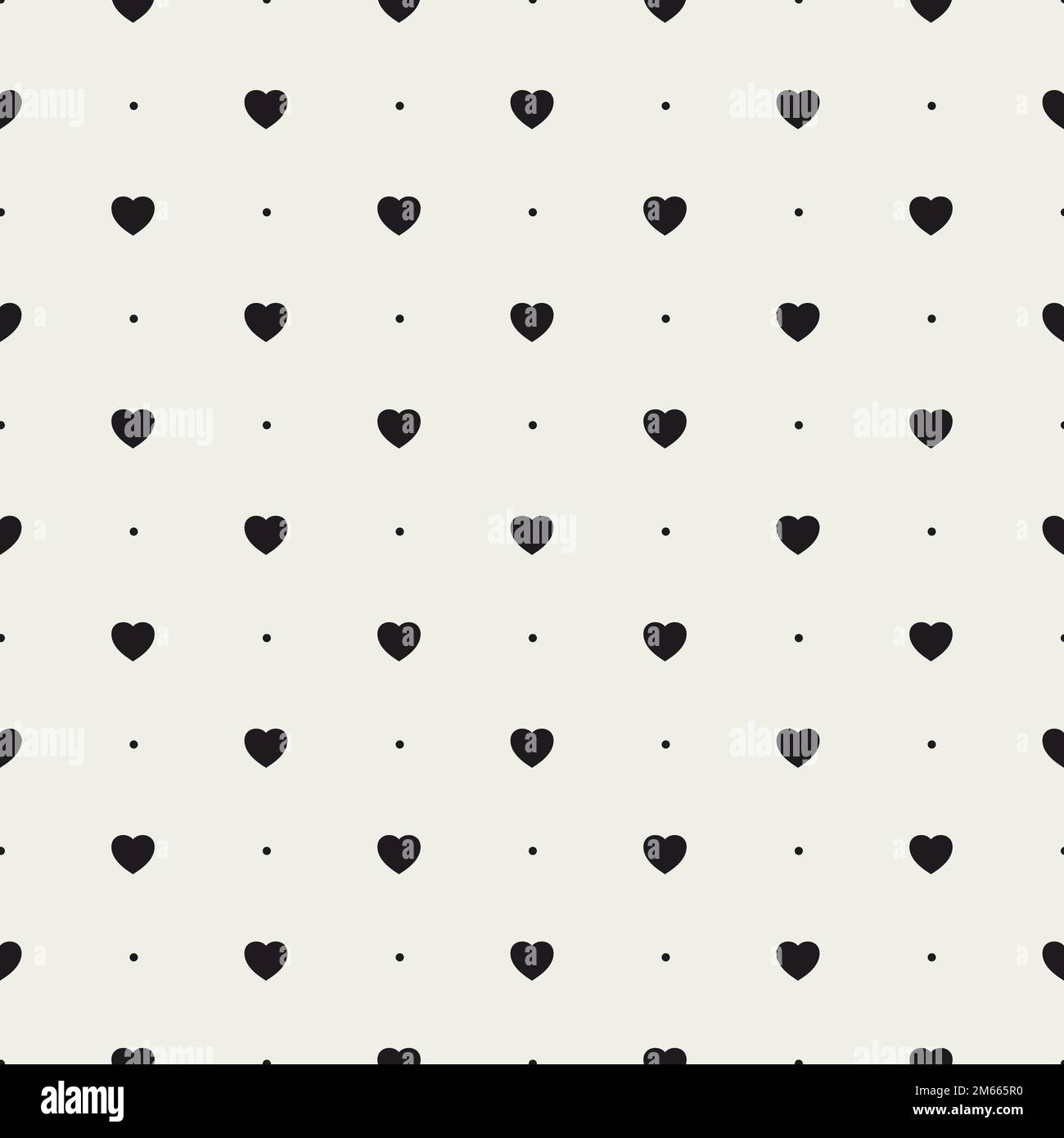 Motif coeur sans coutures. Répétition de l'arrière-plan des coeurs. Texture grise moderne. Amour répété des petits symboles pour les tirages design. Répéter l'impression. Imprimé élégant Illustration de Vecteur