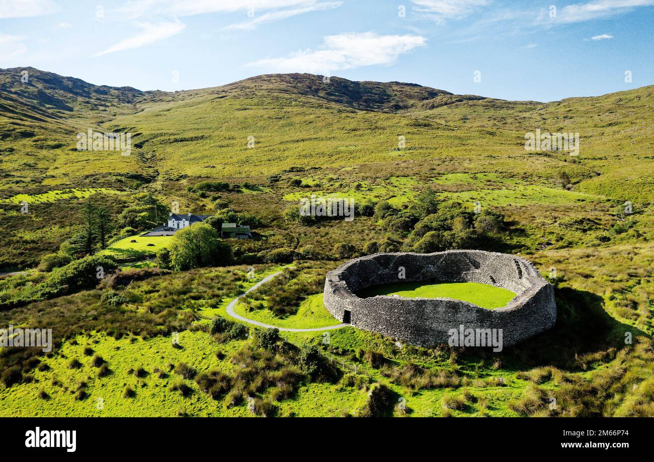 Fort de Staigue près de Sneem sur Iveragh Peninsula Co. Kerry, Irlande. Grande préhistorique fin âge fer sec pierre ringfort ou cashel. Dates de 300 à 400 AD Banque D'Images