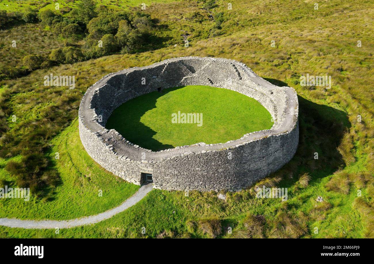 Fort de Staigue près de Sneem sur Iveragh Peninsula Co. Kerry, Irlande. Grande préhistorique fin âge fer sec pierre ringfort ou cashel. Dates de 300 à 400 AD Banque D'Images